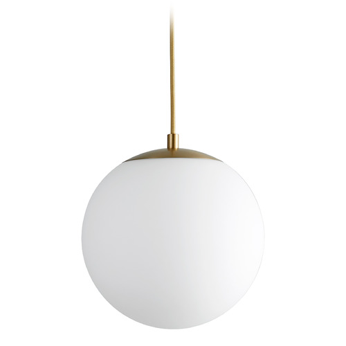 Luna 10-Inch LED Globe Pendant in Aged Brass by Oxygen Lighting