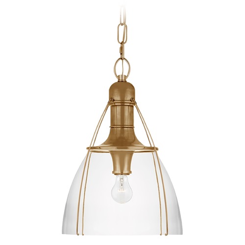 Visual Comfort Signature Collection Chapman & Myers Prestwick 14-Inch Pendant in Brass by Visual Comfort Signature CHC5475ABCG