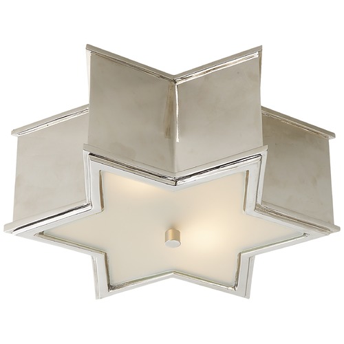 Visual Comfort Signature Collection Alexa Hampton Sophia Small Flush Mount in Nickel by Visual Comfort Signature AH4016PNFG