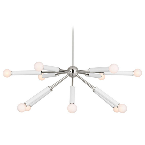 Visual Comfort Studio Collection Kate Spade New York Monroe Polished Nickel & Gloss White Chandelier