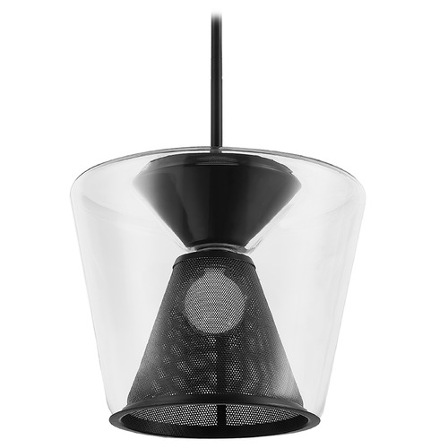 Troy Lighting Berlin Soft Black LED Pendant Light with Conical Shade