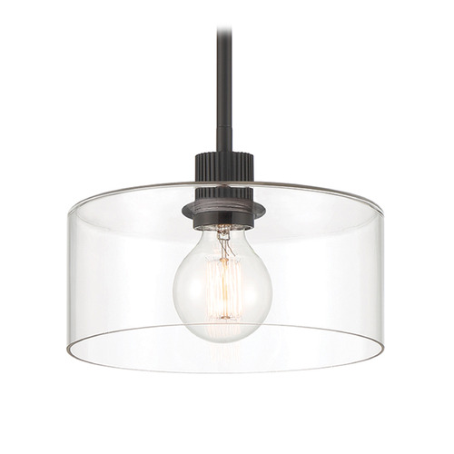 Designers Fountain Vibrato Matte Black Mini-Pendant Light with Drum Shade