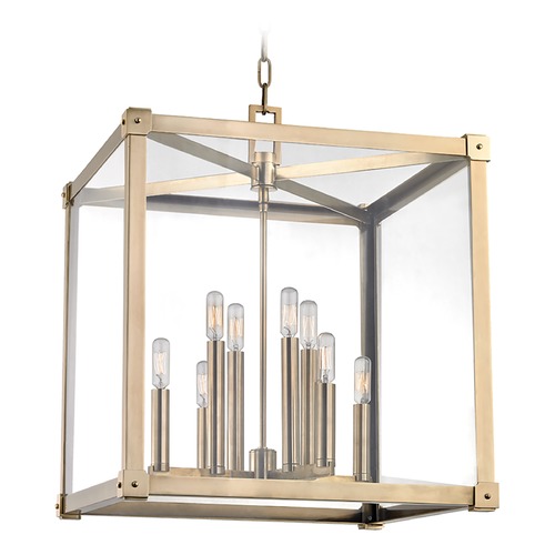 Hudson Valley Lighting Hudson Valley Lighting Forsyth Aged Brass Pendant Light with Square Shade 8620-AGB
