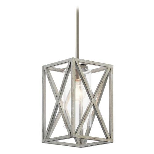 Kichler Lighting Moorgate 8-Inch Distressed Antique White Pendant by Kichler Lighting 44083DAW