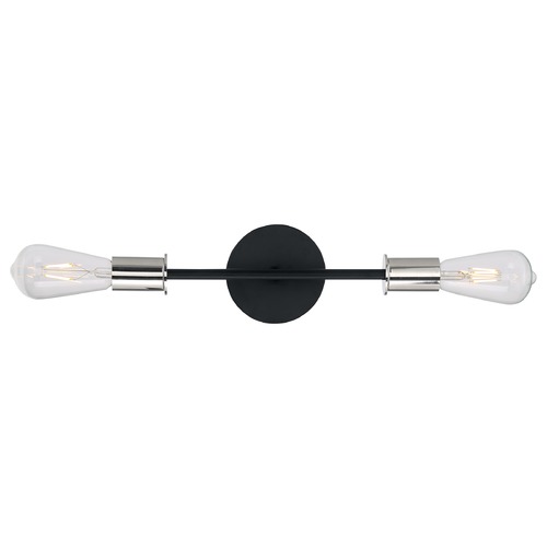 Ryder Black & Polished Nickel Bathroom Light by Satco Lighting