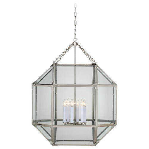 Visual Comfort Signature Collection Suzanne Kasler Morris Grande Lantern in Nickel by Visual Comfort Signature SK5034PNCG