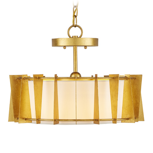 Currey and Company Lighting Berwick 17.75-Inch Semi-Flush Mount in Gold Leaf by Currey & Company 9000-0860