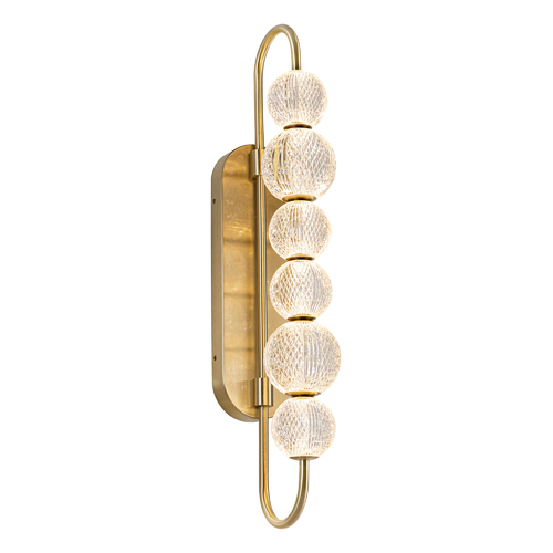 Alora Lighting Marni Wall Sconce in Natural Brass & Carved Acrylic by Alora Lighting WV321628NB