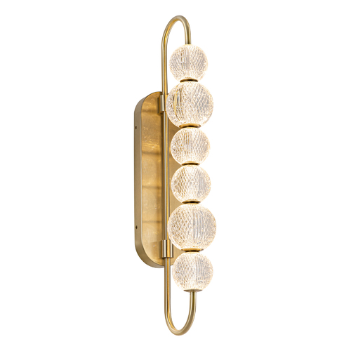 Marni Wall Sconce in Natural Brass & Carved Acrylic by Alora Lighting