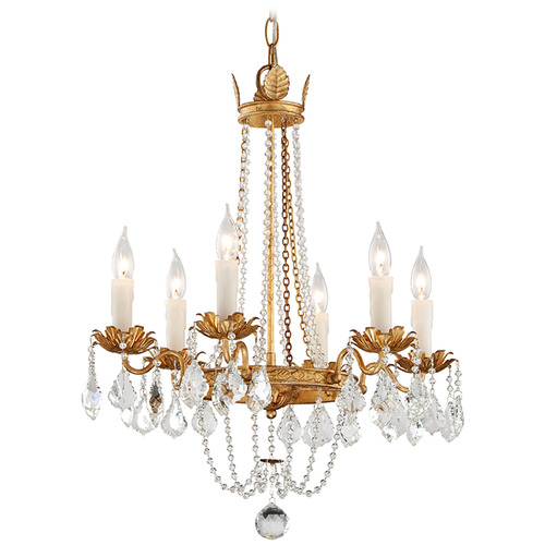 Troy Lighting Viola Vintage Gold Leaf Crystal Chandelier