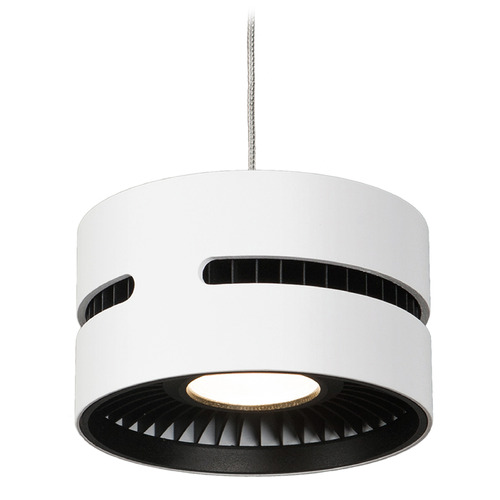 Kuzco Lighting Oxford White LED Mini-Pendant Light with Drum Shade