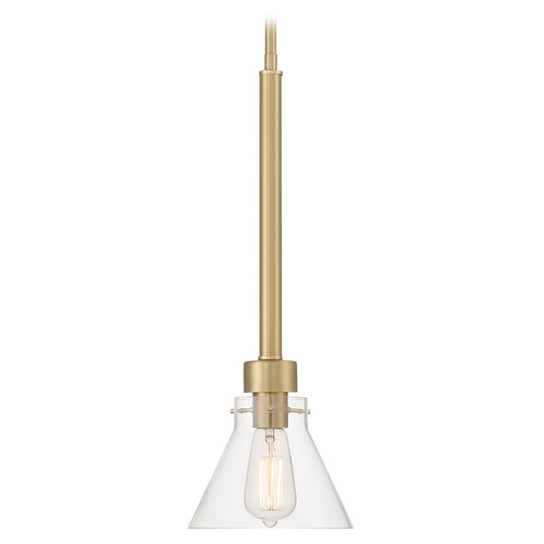 Designers Fountain Willow Creek Brushed Gold Mini-Pendant Light with Conical Shade
