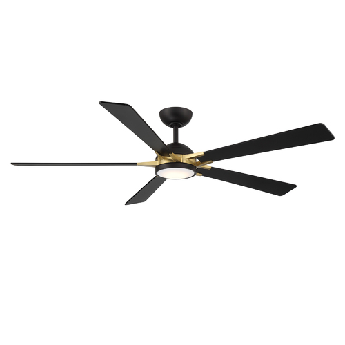 WAC Lighting Rotary 65-Inch LED Smart Fan in Matte Black & Brass by WAC Lighting F-099L-MB/SB