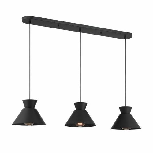 Meridian 3-Light Linear Chandelier in Matte Black by Meridian M100134MBK