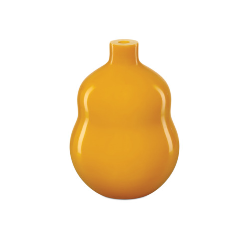 Peking Double Gourd Vase in Imperial Yellow by Currey & Company