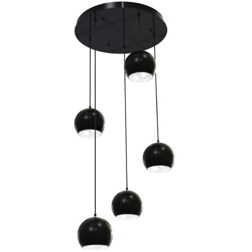 Afx Lighting Roxy Black Multi-Light Pendant with Bowl / Dome Shade