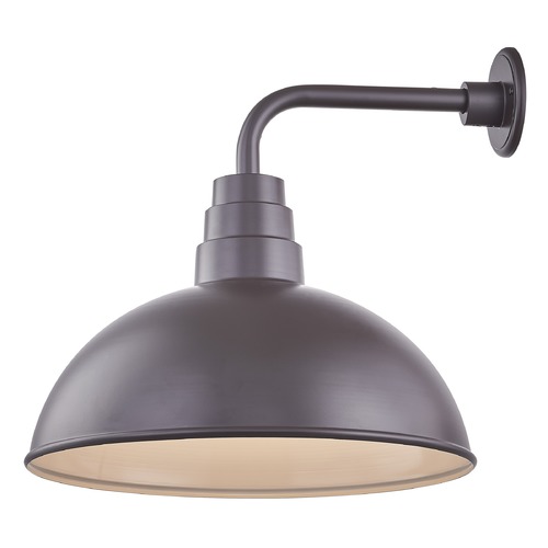 Bronze Gooseneck Barn Light with 18-Inch Dome Shade