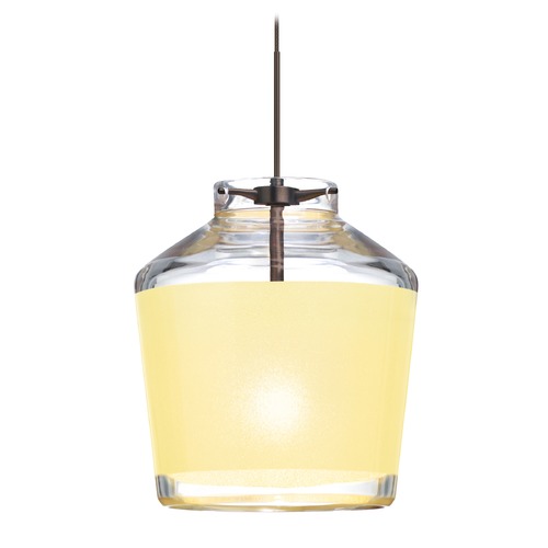 Besa Lighting Besa Lighting Pica Bronze Mini-Pendant Light with Urn Shade 1XT-PIC6CR-BR