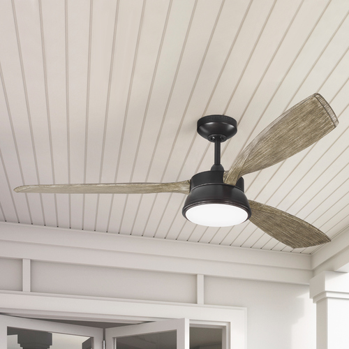 Destin 57-Inch LED Fan in Aged Pewter by Visual Comfort & Co Fan Collection