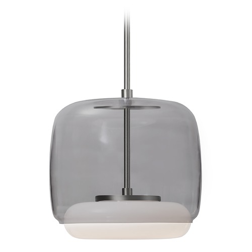 Modern Brushed Nickel LED Pendant with Smoke Shade 3000K 1325LM by Kuzco Lighting