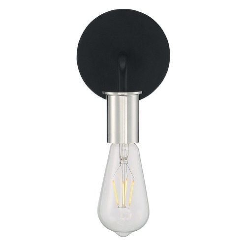 Ryder Black & Polished Nickel Sconce by Satco Lighting