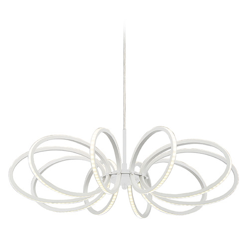 Tela 25-Inch LED Pendant in White by Eurofase Lighting