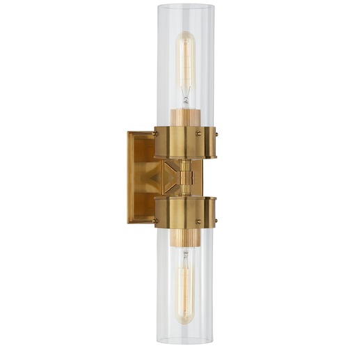 Visual Comfort Signature Collection Thomas OBrien Marais Bath Sconce in Antique Brass by Visual Comfort Signature TOB2315HABCG