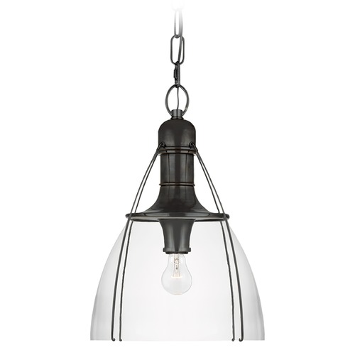 Visual Comfort Signature Collection Chapman & Myers Prestwick 14-Inch Pendant in Bronze by Visual Comfort Signature CHC5475BZCG