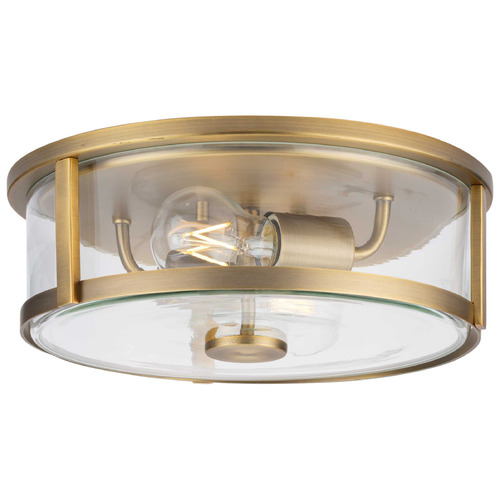 Progress Lighting Cowan 1-Light Vintage Brass Flush Mount