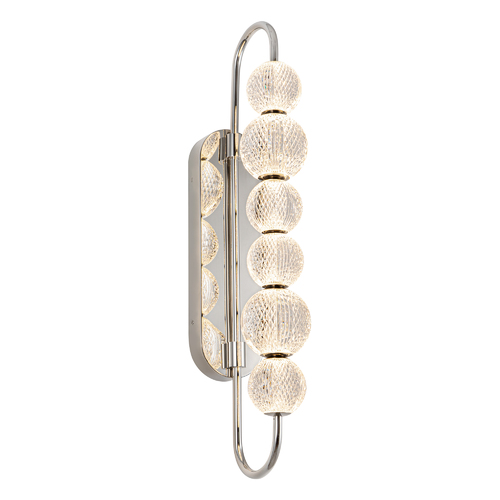 Marni Sconce in Polished Nickel & Carved Acrylic by Alora Lighting