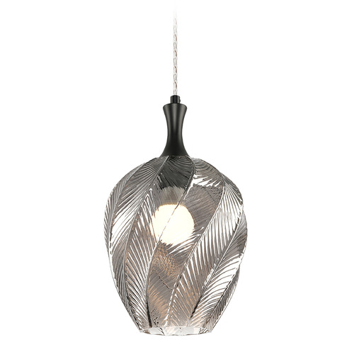 Matteo Lighting Eesha Matte Black Mini-Pendant Light with Bowl / Dome Shade