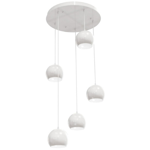 Afx Lighting Roxy White Multi-Light Pendant with Bowl / Dome Shade