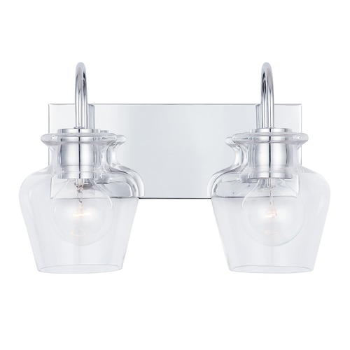 Capital Lighting Capital Lighting Danes 2-Light Chrome Bathroom Light with Clear Shade 138121CH-490
