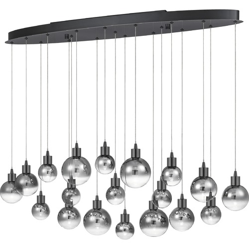 Shadow Black Chrome LED Multi-Light Pendant by Quoizel Lighting