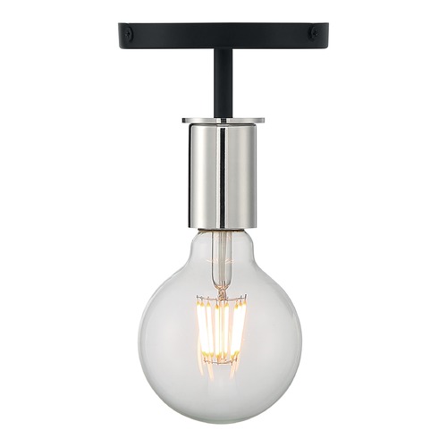 Satco Lighting Ryder Black & Polished Nickel Semi-Flush Mount by Satco Lighting 60/7353