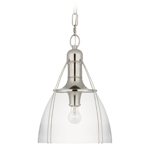 Visual Comfort Signature Collection Chapman & Myers Prestwick 14-Inch Pendant in Nickel by Visual Comfort Signature CHC5475PNCG