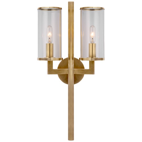 Visual Comfort Signature Collection Kelly Wearstler Liaison Double Sconce in Brass by Visual Comfort Signature KW2201ABCG