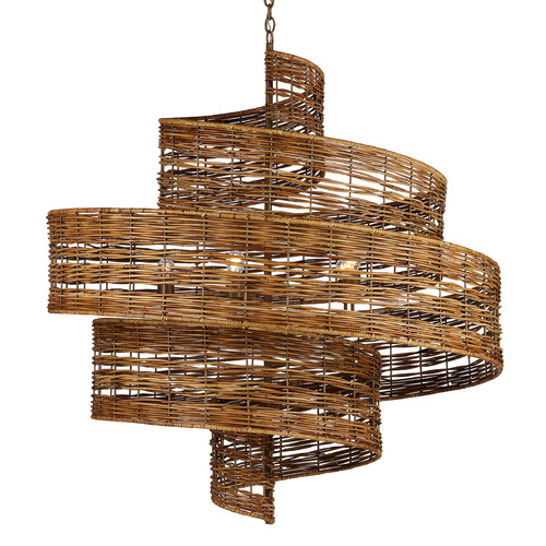 Currey and Company Lighting Saisei 45-Inch Chandelier in Natural Rattan by Currey & Company 9000-0925