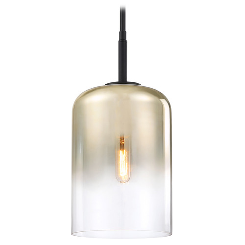 Designers Fountain Gatsby Matte Black Mini-Pendant Light with Cylindrical Shade