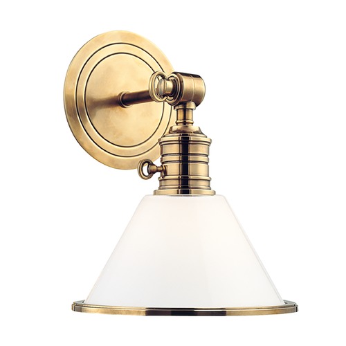 Garden City Wall Sconce in Aged Brass by Hudson Valley Lighting