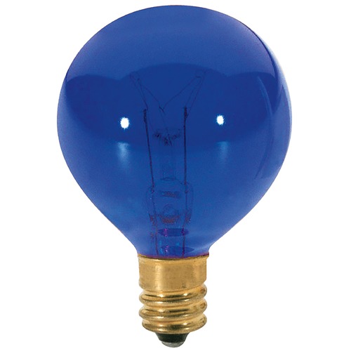 Satco Lighting Satco 40 Watt G12 1/2 Incandescent Transparent Blue Candelabra Base 130 Volt Dimmable S3848