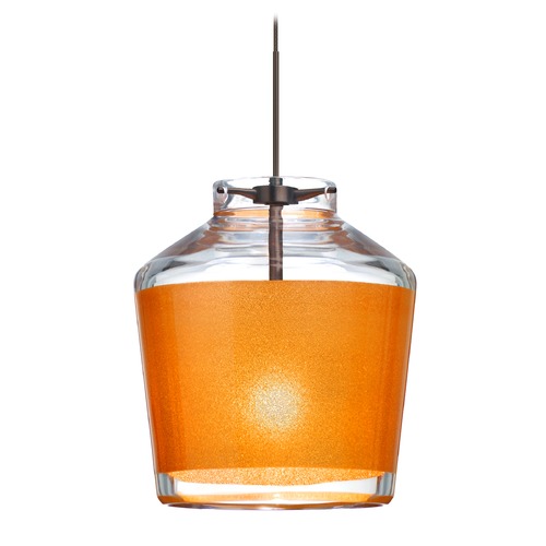 Besa Lighting Pica Bronze Mini-Pendant Light with Urn Shade