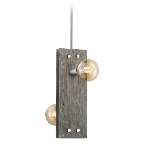 Stella Driftwood & Brushed Nickel Accents Pendant by Satco Lighting