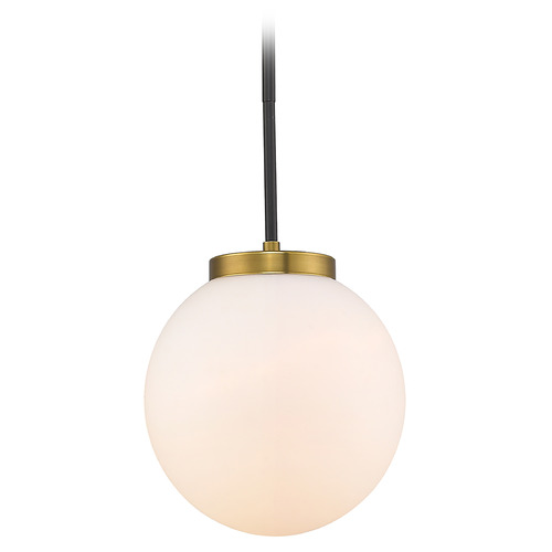 Parsons Matte Black & Olde Brass Mini Pendant by Z-Lite