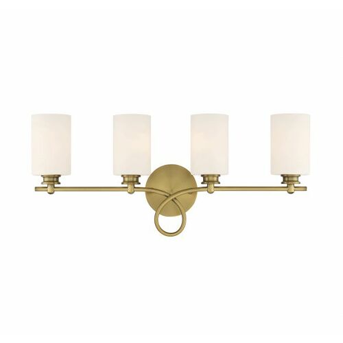 Woodbury 4-Light Bath Light in Warm Brass by Savoy House