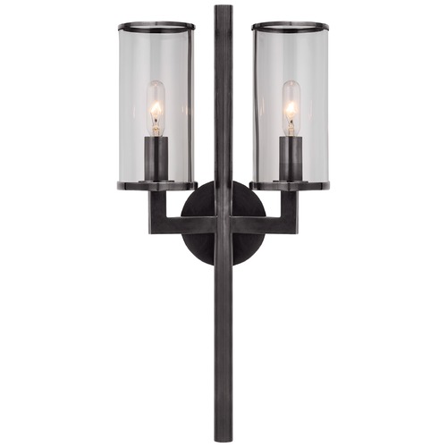Visual Comfort Signature Collection Kelly Wearstler Liaison Double Sconce in Bronze by Visual Comfort Signature KW2201BZCG