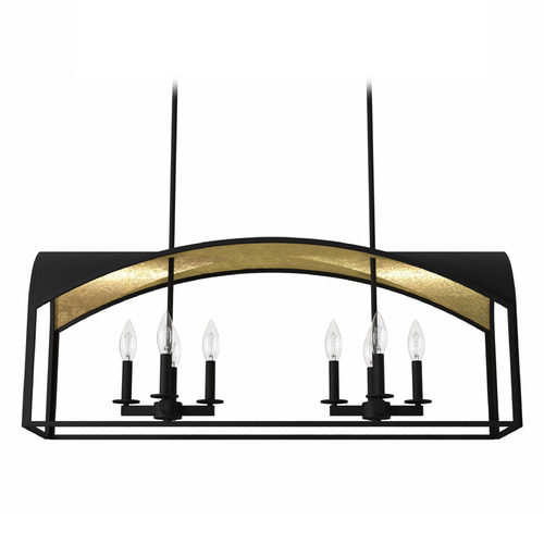 Hunter Fan Company Dukestown Natural Black Iron & Gold Leaf Island Light