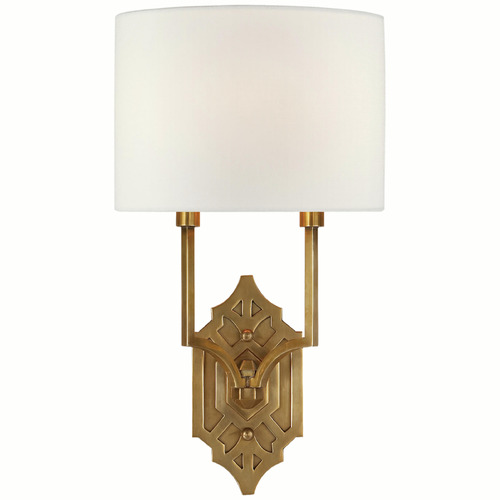 Visual Comfort Signature Collection Thomas OBrien Silhouette Fretwork Sconce in Brass by VC Signature TOB2600HABL