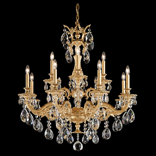 Schonbek Worldwide Lighting Milano Heirloom Gold Crystal Chandelier