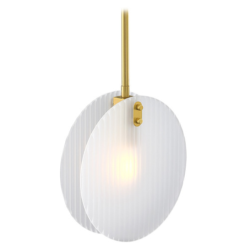 Designers Fountain Sky Fall Brushed Gold Mini-Pendant Light with Fluted Shade